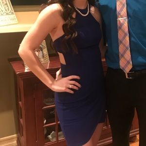 Blue Backless BodyCon Dress